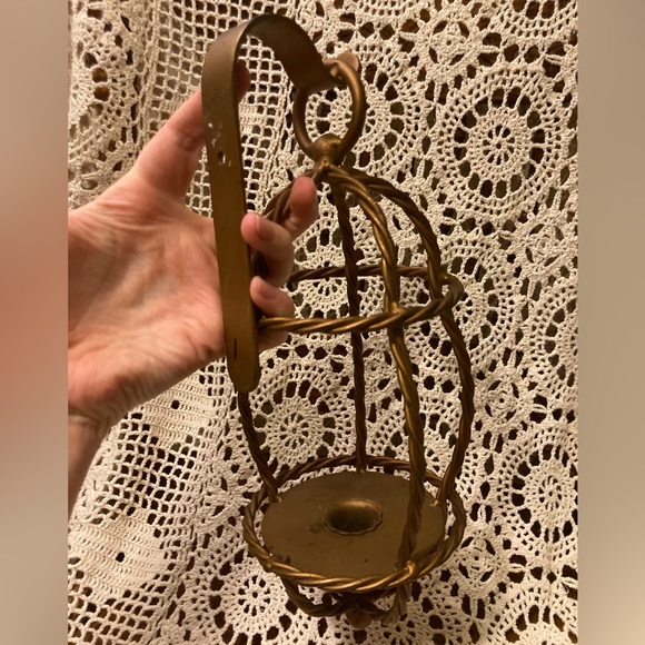 Nautical Style Twisted Metal Lantern Candle Wall Decor Sconce - Picture 5 of 16